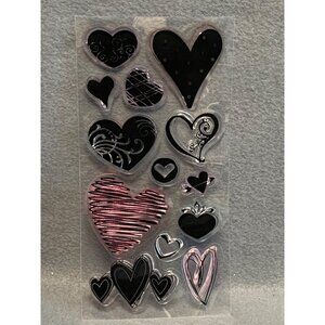 Assorted Heart Acrylic Cling Stamps for Scrapbooking Journaling & Crafts